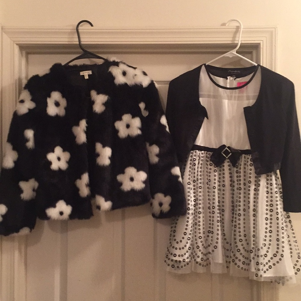 Coat , dress, and sweater